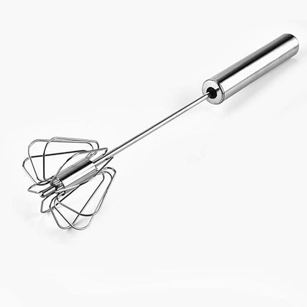 Stainless Steel Egg Whisk, Hand Push Rotary Whisk Blender, Versatile Milk Frother, Hand Push Mixer Stirrer for Blending, Whisking, Beating & Stirring (12in)