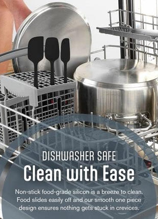 Kaluns Silicone Spatula Set, 4 Rubber Spatulas 600°F Heat Resistant, Nonstick Seamless Design with Stainless Steel Core, Dishwasher Safe, BPA free, Bonus Tongs Included