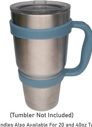 F-32 Handle - 19 Colors - 30oz Size - Compatible with 30 oz YETI and 30 oz. Ozark Trail Tumbler Travel Mug (30OZ, Blue Steel)