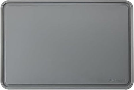 KitchenAid Classic Plastic Cutting Board with Perimeter Trench and Non Slip Edges, Dishwasher Safe, 12 inch x 18 inch, Gray