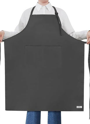 ROTANET Extra Large Apron for Men Adjustable Bib Aprons with 2 Pockets Cooking Kitchen Women Chef Water & Oil Resistant