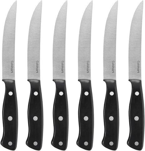 Cuisinart C77TR-S6SK Triple Rivet Collection 6-Piece Steak Knife Set,Black