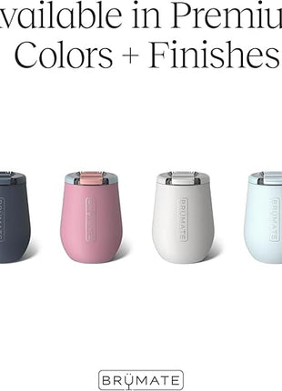 BrüMate Uncork'd 100% Leak-Proof 14oz Insulated Wine Tumbler with Lid - Vacuum Insulated Stainless Steel Wine Glass - Perfect For Travel & Outdoors (Glitter Rose Gold)