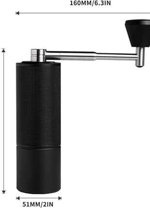 TIMEMORE Chestnut C3S Pro Manual Coffee Grinder, Stainless Steel S2C Conical Burr Coffee Grinder, Hand Coffee Grinder with Foldable Handle, Adjustable Grind Setting for Travel/Camping/Home, Black