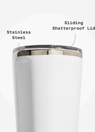 Corkcicle Classic Tumbler - Keeps Drinks Cold for 9 Hours & Hot for 3 - Triple-Insulated Stainless Steel - Holiday Tumbler Gift - 16 oz - Gloss White