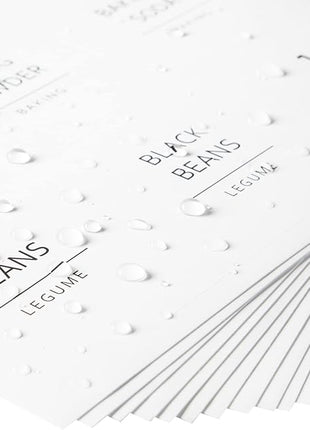 Talented Kitchen Pantry Labels for Containers - 144 Matte Vinyl Stickers, 2.5 x 2.5 in, Black on White, Water Resistant - Food Labels & Ingredient Stickers for Spice Jars & Baking Organization