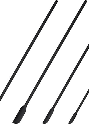 4pcs Mini Silicone Spatula Set, 3 Size Makeup Spatula Small Rubber Spatula for Thin Jar Skinny Openings Bottles, Tiny Scraper for Kitchen and Cosmetic, Multipurpose Scraping Mixing Tools (Black)