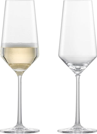 ZWIESEL GLAS Pure Champagne Glass (Set of 2), Champagne Flutes with Effervescent Point, Dishwasher-Safe Tritan Crystal Glasses, Made in Germany (7 Ounce)