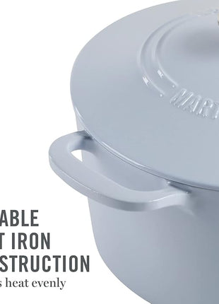 MARTHA STEWART Gatwick 7 QT Enamel Cast Iron Dutch Oven Pot With Lid, Lavender Purple