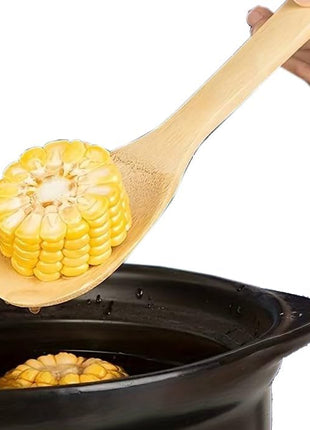 HipGirl Wooden/Bamboo Kitchen Utensils Set & Kitchen Gadgets, Kitchen Essentials Cooking Utensils, Spatulas, Spoons and Crepe Spreader (3pc Set-Spoon, Flat and Pointed Spatula)