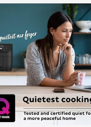 Instant Pot Vortex Slim XL 6QT Air Fryer that Crisps, Roasts, Reheats, Bakes, Broils & is Quiet, Space Saving, Nonstick, Dishwasher-Safe, 100+ In-App Recipes, from the Makers of Instant Pot, Black