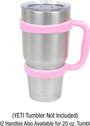 F-32 Handle - 19 COLORS - 30oz Size - Compatible with 30 oz YETI and 30 oz. OZARK TRAIL Tumbler Travel Mug (30OZ, PRETTY PINK)