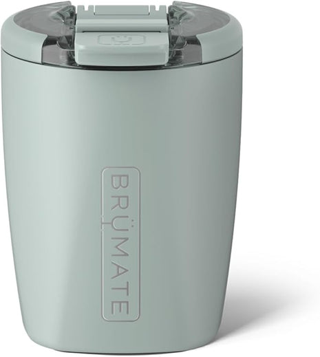 BrüMate Rocks 100% Leak-Proof 12oz Insulated Lowball Cocktail & Whiskey Tumbler - Double Wall Vacuum Stainless Steel - Camping, Travel Tumbler & Cocktail Glass (Sage)