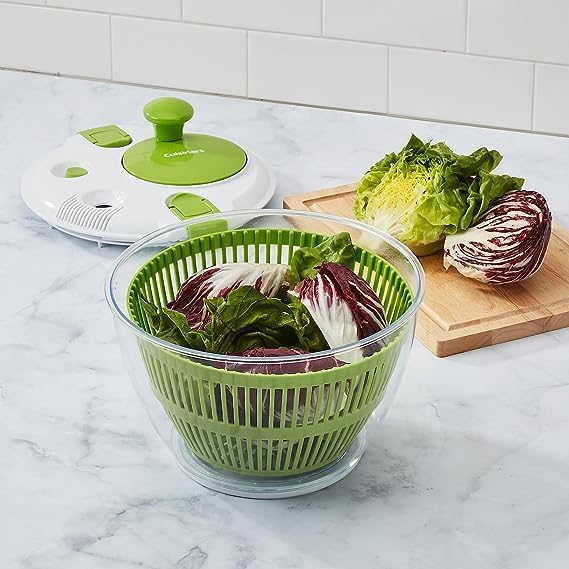 Cuisinart Large Spin Stop Salad Spinner- Wash, Spin & Dry Salad Greens, Fruits & Vegetables, 5qt, CTG-00-SAS1 (Pack of 4)