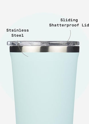 Corkcicle Classic Tumbler - Keeps Drinks Hot for 3 Hours - Triple-Insulated Stainless Steel - Cupholder Friendly - Holiday Mug Gift - Great for Gifting Warmth - 24 oz - Gloss Powder Blue
