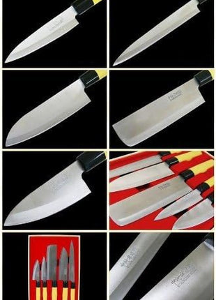 Japanese Kitchen Knife Set of 5 (Wooden Box Case) Mr. Takaaki Nakamura
