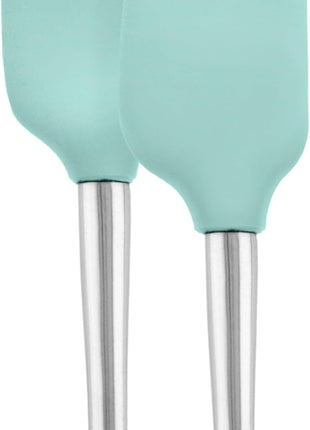 Tovolo Flex-Core Stainless Steel Handled Mini Spatula & Spoonula Set, Heat-Resistant & BPA-Free Silicone, Dishwasher-Safe