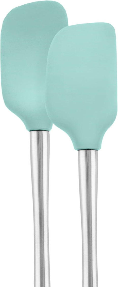 Tovolo Flex-Core Stainless Steel Handled Mini Spatula & Spoonula Set, Heat-Resistant & BPA-Free Silicone, Dishwasher-Safe