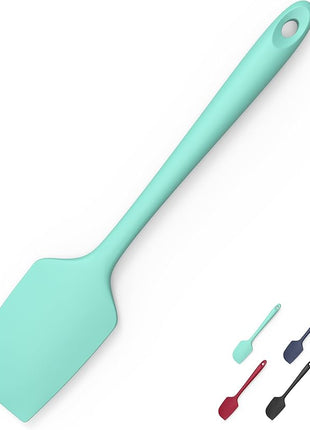 600°F Heat Resistant Silicone Spatula, Doosu High Temp Flexible Kitchen Rubber Bowl Scrapers Food Grade Seamless Baking Supplies Scratch-Proof for Scraping Non-Stick Pans (11.4in, Aqua Sky)