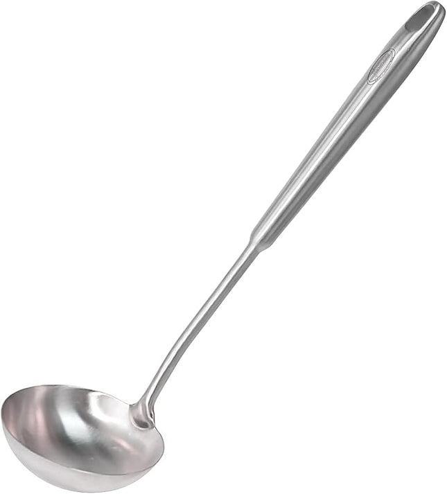 Newness Soup Ladle, [Rustproof, Heat Resistance, Integral Forming] Resilient 304 Stainless Steel Soup Spoon with Vacuum Ergonomic Round Handle, Cooking Spoon for Kitchen, 13.7 Inches