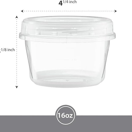(16 Ounce 10 Pack) Clear Twist cap Containers with Screw on Lids Twist Top Food Storage Freezer Containers