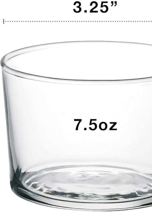 Bormioli Rocco Essential Decor Glassware – Set Of 12 Mini 7.5 Ounce Drinking Glasses For Water, Beverages ,Cocktails & Candle Holders – 7.5oz Clear Tempered Glass Tumblers