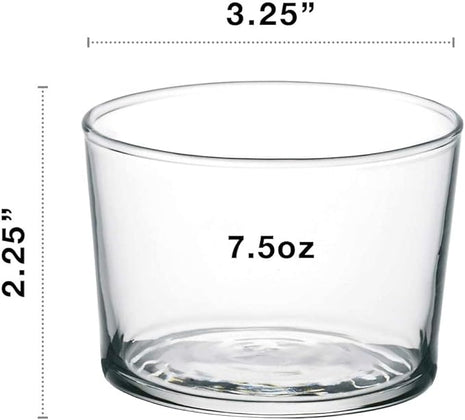 Bormioli Rocco Essential Decor Glassware – Set Of 12 Mini 7.5 Ounce Drinking Glasses For Water, Beverages ,Cocktails & Candle Holders – 7.5oz Clear Tempered Glass Tumblers