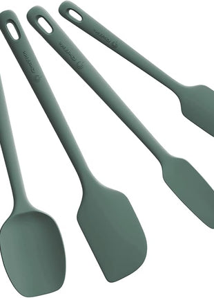 4 Pieces Silicone Spatula Set, Food Grade Rubber Spatula, Upgrade Strong Handle with Ergonomic Grip, Heat Resistant for Nonstick Cookware, Cooking