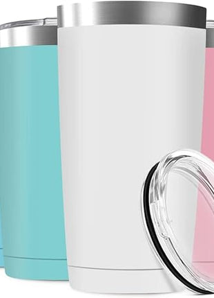 20oz Tumbler Vacuum Insulated Travel Mug with Lids, Stainless Steel Double Wall Thermal Coffe Cup for Home, Office, Outdoor Suitable for Vehicle Cup Holders