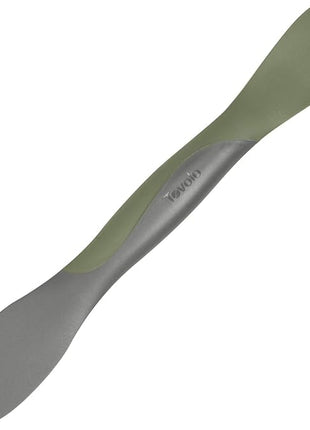 Tovolo Mini Scoop and Spread Tool for Kitchen Meal Prep Small Sandwich Spreader Spatula for Peanut Butter Jelly, Silicone BPA Free Dishwasher Safe Scooper Spreader, Thyme Green and Charcoal Gray
