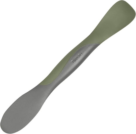 Tovolo Mini Scoop and Spread Tool for Kitchen Meal Prep Small Sandwich Spreader Spatula for Peanut Butter Jelly, Silicone BPA Free Dishwasher Safe Scooper Spreader, Thyme Green and Charcoal Gray