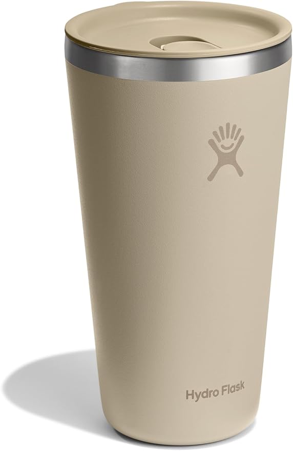 Hydro Flask All Around Tumbler Press-in Lid, Insulated Travel Mug, Stainless Steel Coffee Cup 28 Oz Oat Tan