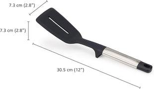Joseph Joseph Elevate Silicone Slotted Turner with Integrated Tool Rest, One Size, Stainless Steel