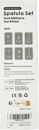 Silicone Spatula Set 2 Pcs Heat Resistant Rubber Spatula for Non-stick Cookware BPA Free (Red)