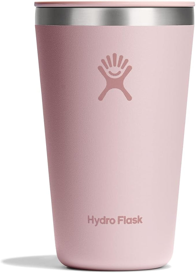 Hydro Flask All Around Tumbler Press-In Lid, Insulated Travel Mug, Stainless Steel Coffee Cup 16 Oz Trillium Pink