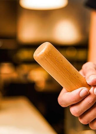 Wood Rolling Pin Dough Roller, Wooden Rolling Pin for Baking Pasta Fondant 13.8 Inches - Straight