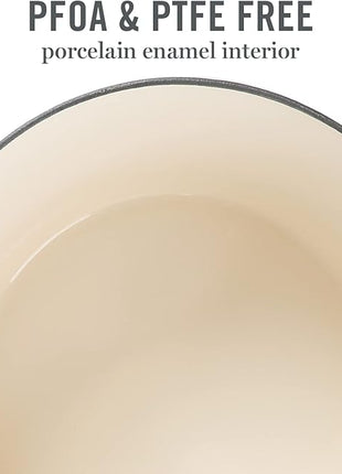 MARTHA STEWART Gatwick 7 QT Enamel Cast Iron Dutch Oven Pot with Lid, Martha Blue