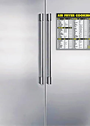 Air Fryer Cooking Times Chart Magnet - Extra Large Easy to Read Airfryer Magnetic Cheat Sheet - Healthy Airfryers Cookbook Accessory Liners Food Kitchen Conversion - Air Fryer Oven Accessories (Grey)