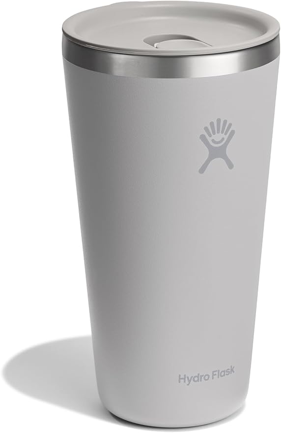 Hydro Flask All Around Tumbler Press-in Lid, Insulated Travel Mug, Stainless Steel Coffee Cup 28 Oz Birch Gray