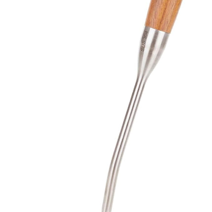 FJNATINH Soup Ladle, 13.7inches Ladle for wok, 304 Stainless Steel wok spatula,Wooden Handle