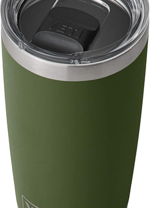 YETI Rambler 20 oz Tumbler, Stainless Steel, Vacuum Insulated with MagSlider Lid, Highlands Olive