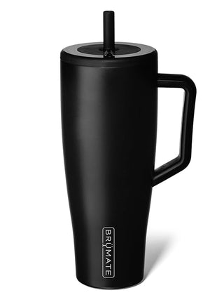 BrüMate Era 40 oz Tumbler with Handle and Straw | 100% Leakproof Insulated Water Bottle Tumbler with Lid and Flexible SoftSip Straw | Made of Stainless Steel | Cup Holder Friendly | 40oz (Matte Black)
