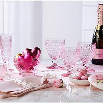 Villeroy & Boch Boston Coloured Dessert Bowl, 430 ml, Crystal Glass, Transparent/Pink, 11.4 x 11.4 x 8.1 cm