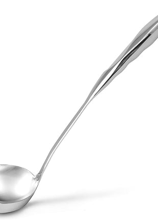 Zulay Kitchen Stainless Steel Soup Ladle - 13” Large Ladle for Soups, Stews & Sauces - Durable, Heat-Resistant, Rust-Proof & Dishwasher Safe Kitchen Utensil with Ergonomic Handle