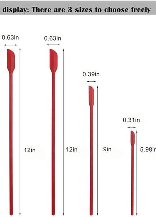 Mini Silicone Spatula Set- Small Rubber Spatula for Makeup- Thin Jar Scraper for Kitchen(4 PACK) (Mix)