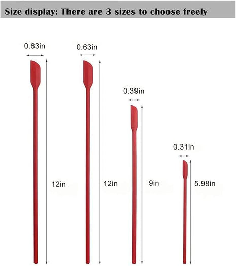 Mini Silicone Spatula Set- Small Rubber Spatula for Makeup- Thin Jar Scraper for Kitchen(4 PACK) (Mix)