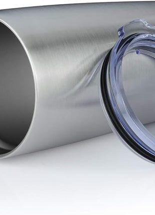 20oz Tumbler Bulk Stainless Steel Vacuum Insulated Tumblers with Lid Double Wall Travel Mug, Powder Coated Coffee Cup, Suitable for Ice Drinks and Hot Beverage (Stainless steel 12pack)