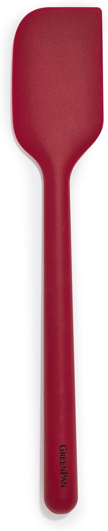 GreenPan Silicone Mixing Spatula, Scraping Baking Cooking Kitchen Utensil, Flexible Rubber Nonstick Cookware, Rigid Steel Core, Heat-Resistant, Anti-Slip Handle, BPA-Free, Dishwasher Safe, Red