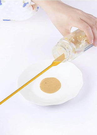 Mini Spatula Silicone Spatula Set - 4pcs Small Makeup Scrapers for Cosmetics, Reusable Beauty Tiny Tools, Thin Jar Scraper, Get the Last of the Makeup Out of the Bottle(Yellow)