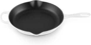 Le Creuset Enameled Cast Iron Signature Iron Handle Skillet, 10.25", White